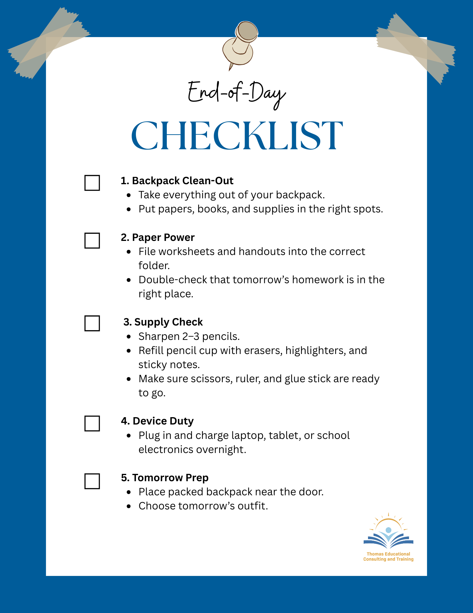 End-of-Day-Checklist